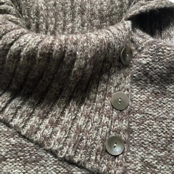 Like love, Brown & White knit, cowl-neck, wool/alpaca blend, sweater, Sz: Small - Picture 4 of 9